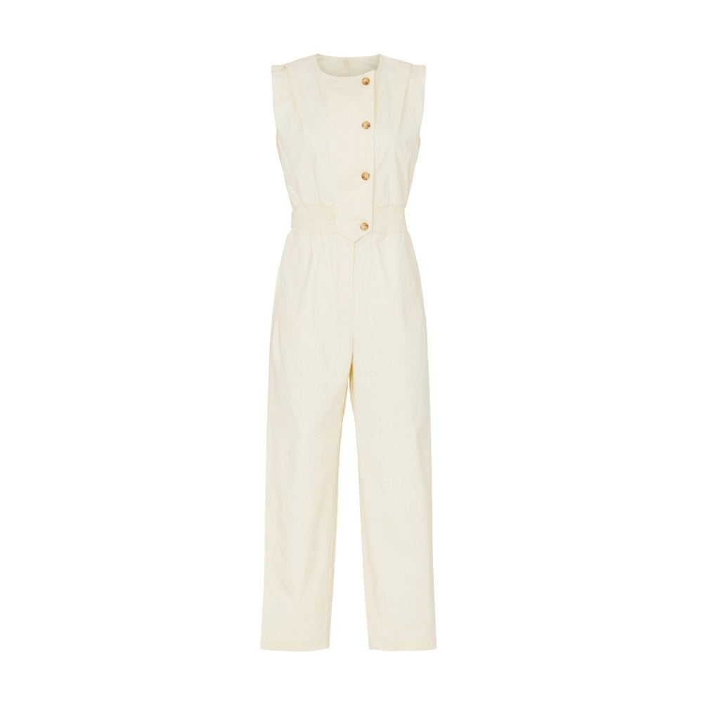 Thakoon Womens Ivory Asymmetric Jumpsuit Size 10